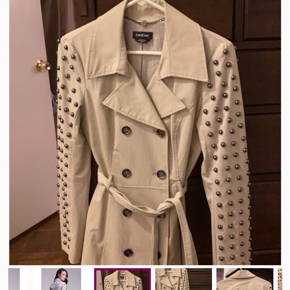 bebe Women's Double-Breasted Trench Coat - Light pink - Picture 5 of 6